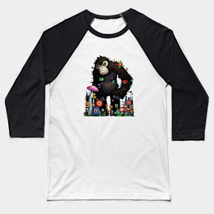 Creepy Cute Sasquatch - Whimsical Forest Companion Baseball T-Shirt